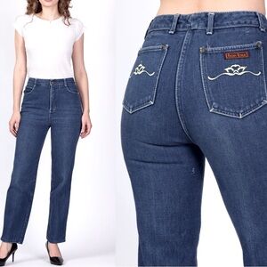 Vintage Bonjour High Waisted Straight Leg Ankle Length Jeans in Medium Wash 28